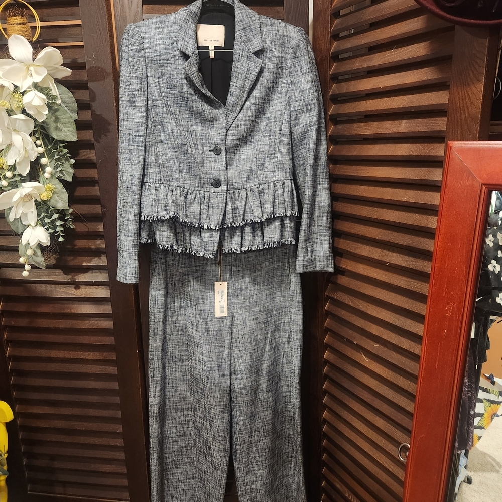Rebecca Taylor Women's Gray Blazer And Pants Set